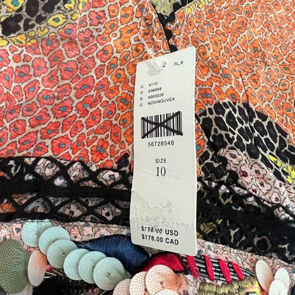 Bhanuni Jyoti Embellished V Neck Peplum Tank Top NWT Size 10 JB - Picture 4 of 6